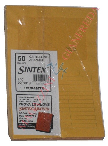 CARTELLA CON FINESTRA SINTEX BLASETTI CM. 22X31 ARANCIO. CONF. 50 PZ.